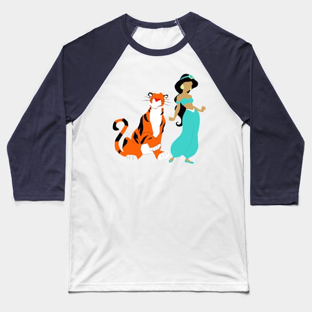 the princess and her tiger Baseball T-Shirt by nomadearthdesign